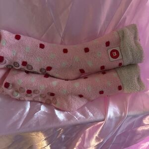 M&M'S Pink and Gray Polka Dot Socks